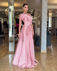 Elegant Pleat Ruched A-line Modern Style Strapless Bespoke Long Maxi Dresses
