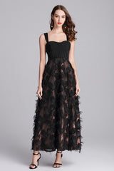 Women Strapless Tassel party long dress