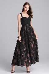 Women Strapless Tassel party long dress