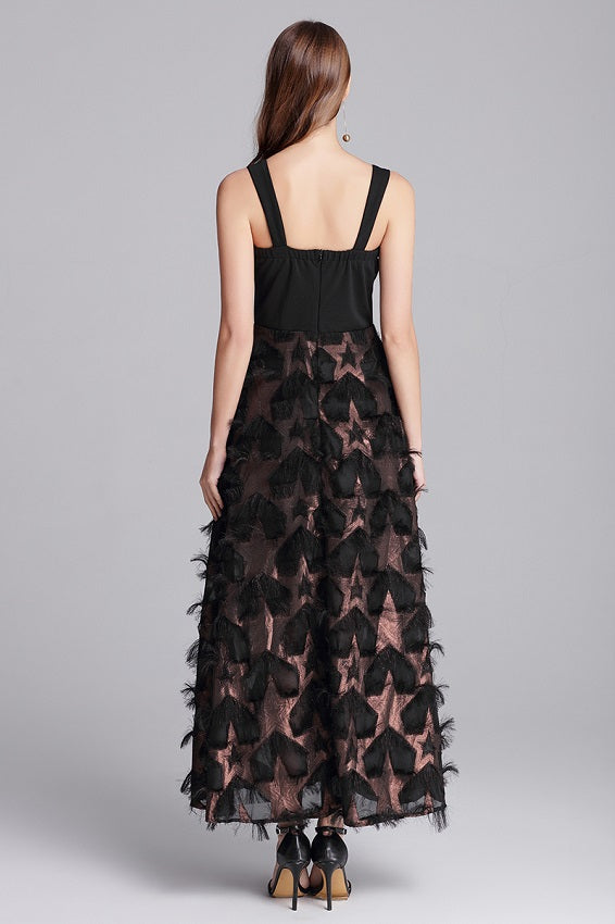 Women Strapless Tassel party long dress